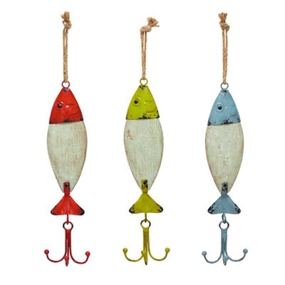 Set Of 3 Fishing Lure Coat Hooks Globe Imports