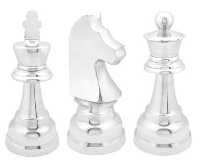 Set Of 3 Chess Piece Decorations Globe Imports