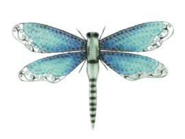 Iridescent Metal Wall Dragonfly