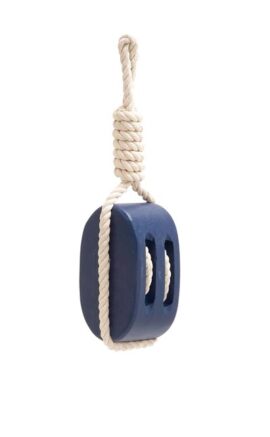 Blue Wood Pulley with Rope
