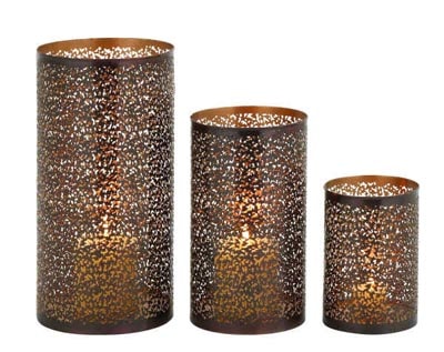 Set of 3 Hurricane Candle Holders 1 Set of 3 Hurricane Candle Holders