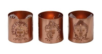 Set of 3 Buddha Votive Candleholders