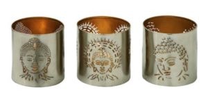 Set of 3 Buddha Votive Candleholders