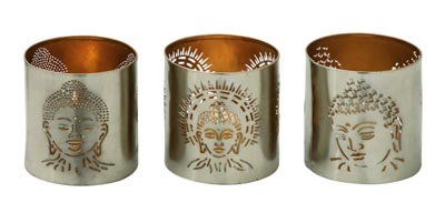 Set of 3 Buddha Votive Candleholders