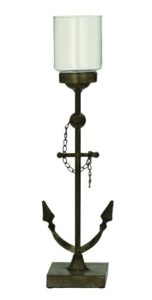 Metal and Glass Anchor Candleholder