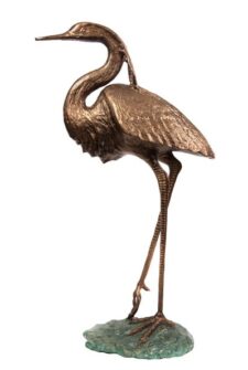 40 1/2 Inch High Antique and Verdigris Finish Egret