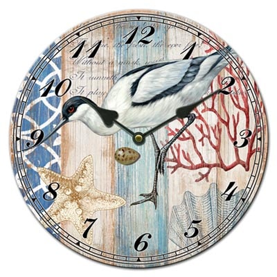 Glass Shorebird Clock