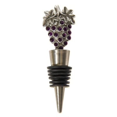 Bejeweled Grape Cluster Wine Bottle Stopper 