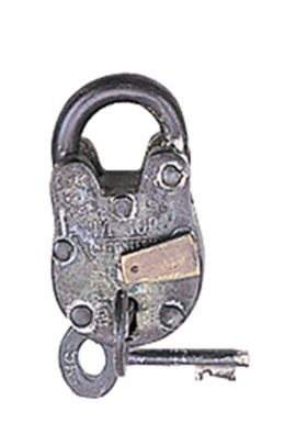 Antique Style Metal Lock and Key