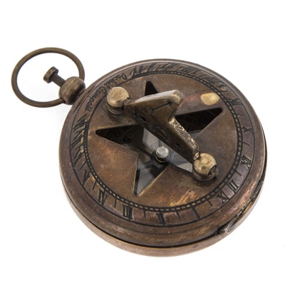 Brass Sundial Compass Vintage Collectible Item