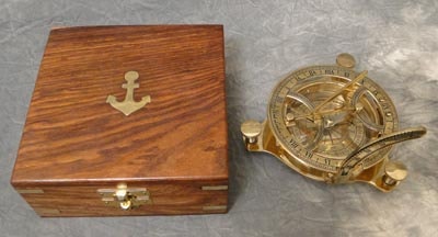 compass sundial brass case