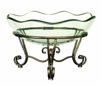 Glass Bowl on Metal Stand