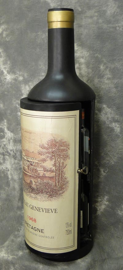 bottle shaped wine cabinet - globe imports