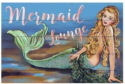 Wooden Vintage Mermaid Sign