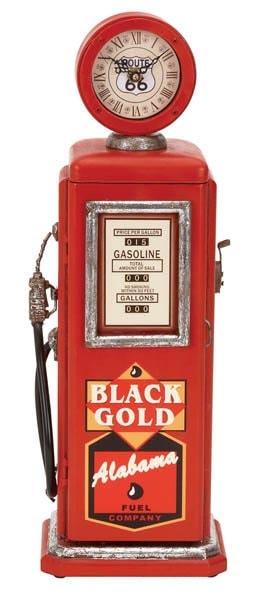 Vintage Gas Pump Cabinet With Clock Globe Imports