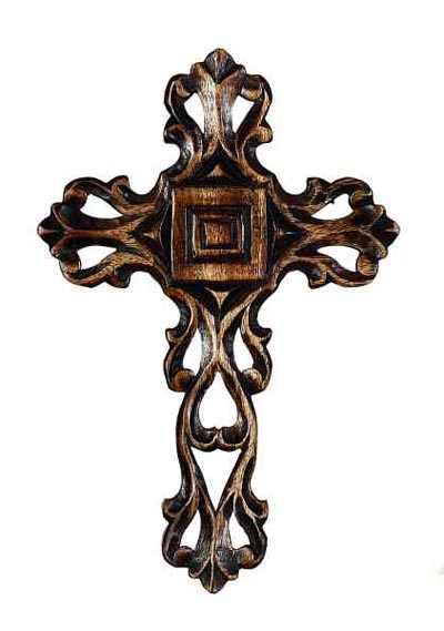 Decorative Wood Carved Cross Globe Imports