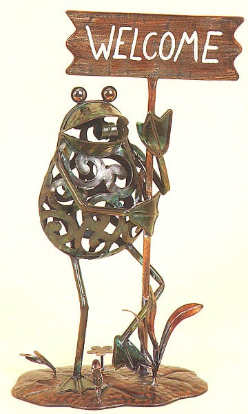 Metal Welcome Frog