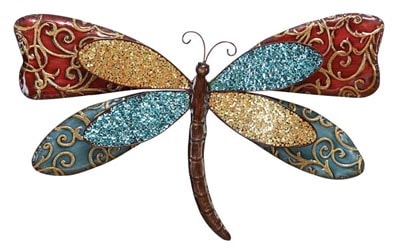 Decorated Metal Dragonfly Wall Decor Globe Imports