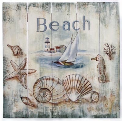 Rustic Beach Sign - Globe Imports