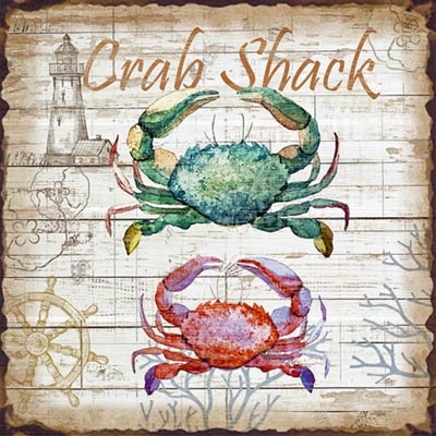 Metal Crab Shack Sign - Globe Imports