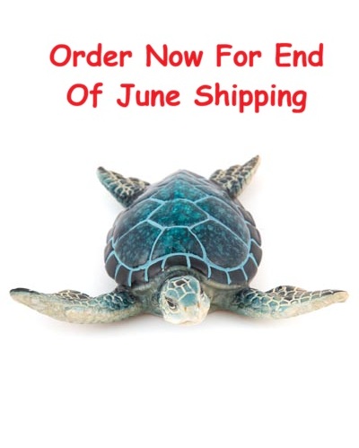 4 1/4 Inches Long Blue Sea Turtle Figurine