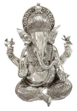 Shiny Silver Ganesh Statue