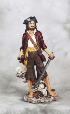 Polyresin Pirate with Skulls