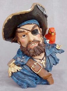 Polyresin Pirate Head with Parrot
