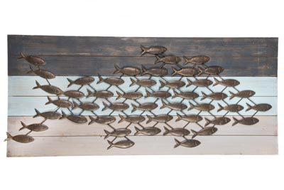 Wood And Metal Fish Wall Decor Globe Imports