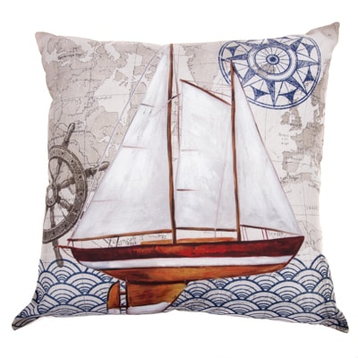 Sailboat Nautical Pillow Globe Imports