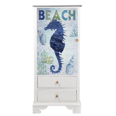 Seahorse Beach White Wash Cabinet Globe Imports