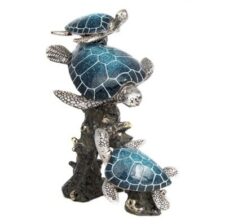 9 1/2 Inches High x 7 1/4 Inches Wide x 5 Inches Deep Triple Sea Turtles Figurine