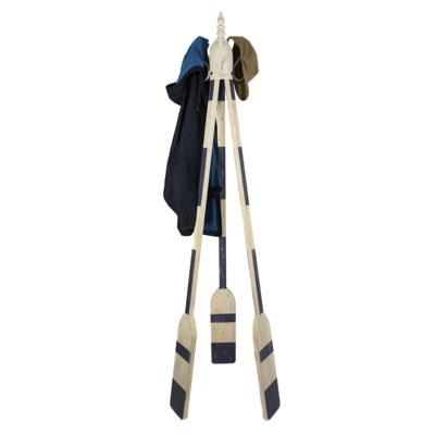 Wood and Metal Oars Coat Rack - Globe Imports