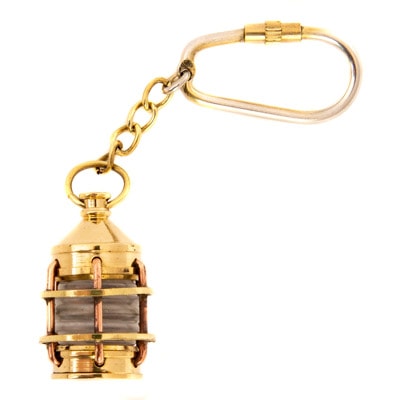 Brass Lantern Keychain Nautical Lamp Key ring Gift US Seller !!!! 