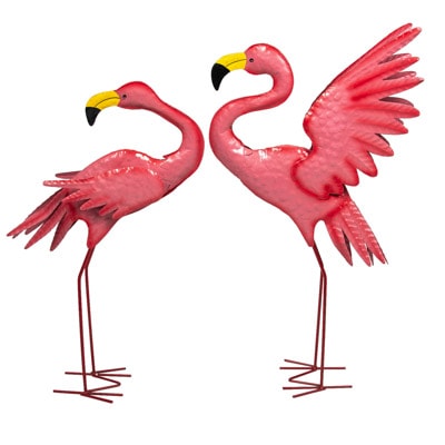 Set Of 2 Flamingo Figurines Globe Imports