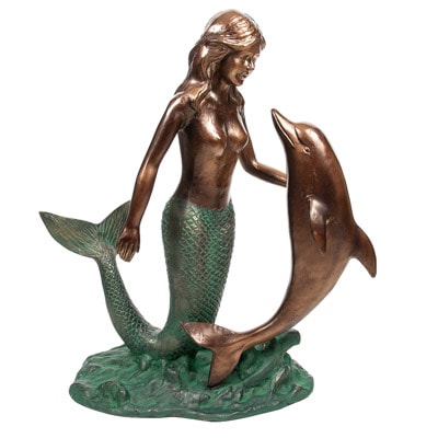 mermaid and dolphin statue