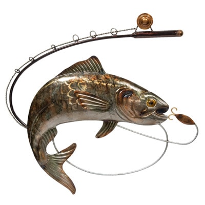 Metal Fish On The Line Wall Decor Globe Imports