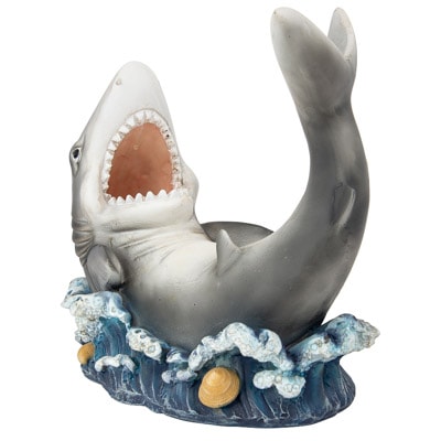 View of Biting Shark Wine Bottle Holder - Globe Imports