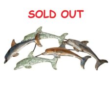 39 Inches Wide x 15 1/2 Inches High Jumping Metal Wall Dolphins