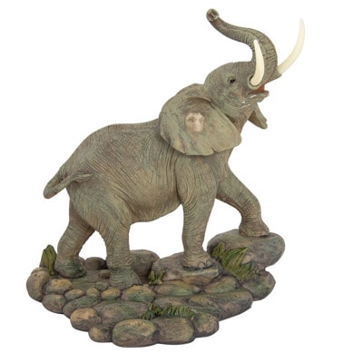 Trumpeting Elephant Figurine - Globe Imports