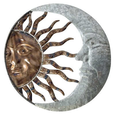 Moon And Sun Wall Hanging Globe Imports - Copper Sun Moon Wall Art