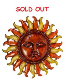 32 Inches Wide Orange and Yellow Metal Sun