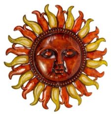 32 Inches Wide Orange and Yellow Metal Sun