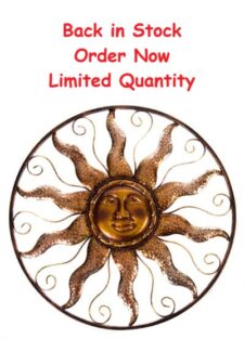 25" Wide Metal Sun Face in Ring