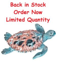 13 Inch Long Coral Look Colored Sea Turtle