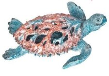 13 Inch Long Coral Look Colored Sea Turtle