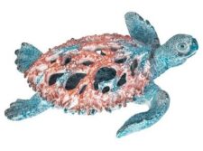 13 Inch Long Coral Look Colored Sea Turtle