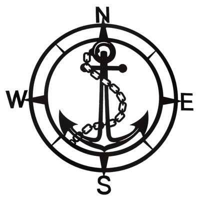 compass and anchor drawing