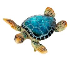 3 1/4 Inches Long Polystone Blue Turtle