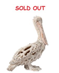 13 3/4 Inches High Coral Look Pelican Figurine